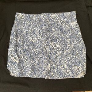 Delightful skort paisley print linen with built in shorts